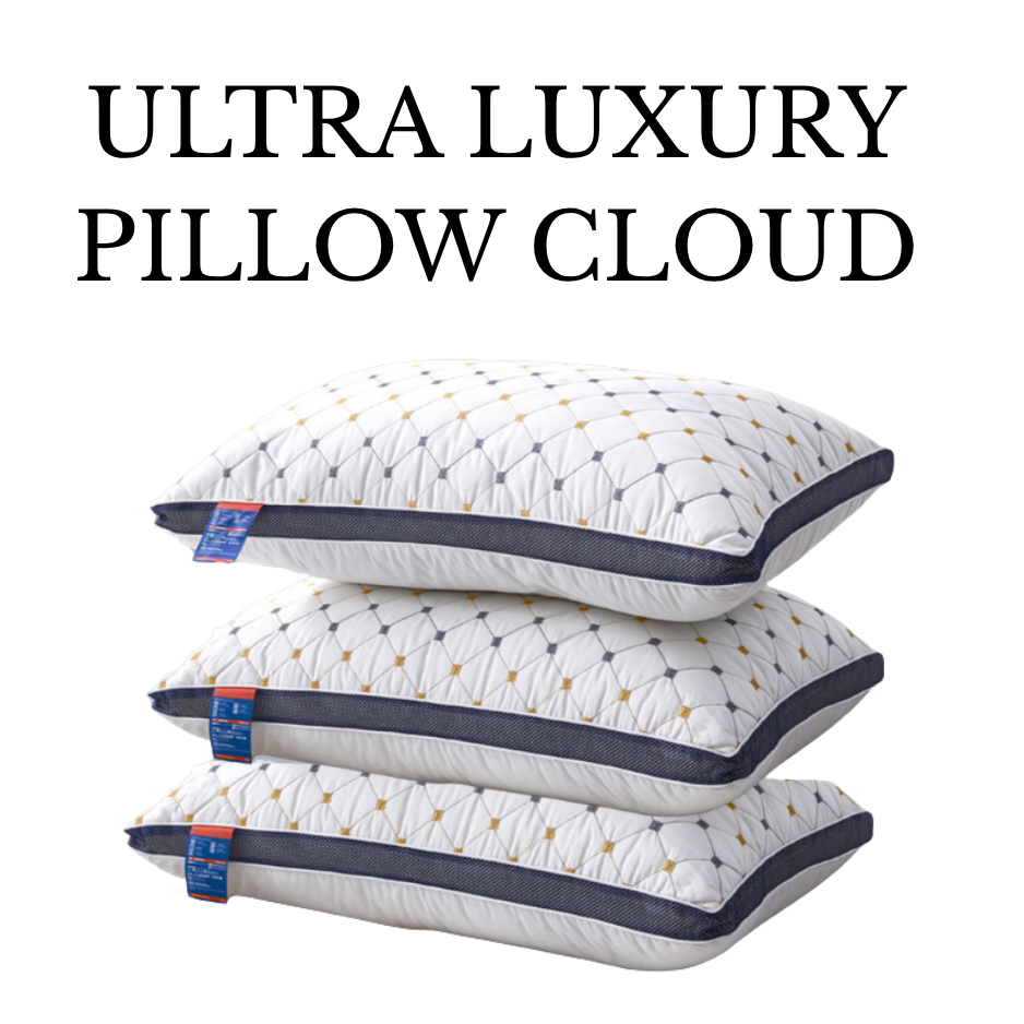 Ultra Luxury 1000g Quilted Bed Pillow Cloud (20x30 in) – Ergonomic Support, Breathable Mesh Border & Plush Comfort