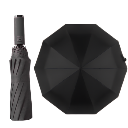 Premium 10-Rib Black Backing Automatic UV & Rain Compact Umbrella