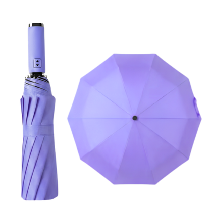 Premium 10-Rib Black Backing Automatic UV & Rain Compact Umbrella
