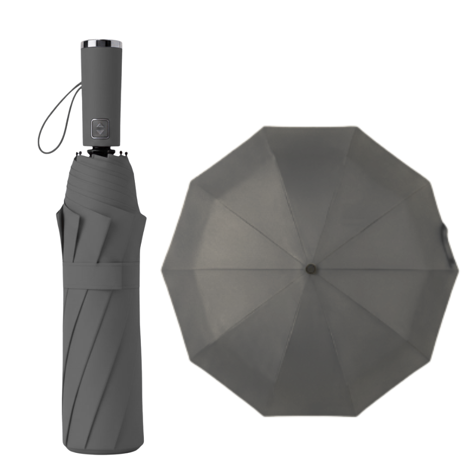 Premium 10-Rib Black Backing Automatic UV & Rain Compact Umbrella