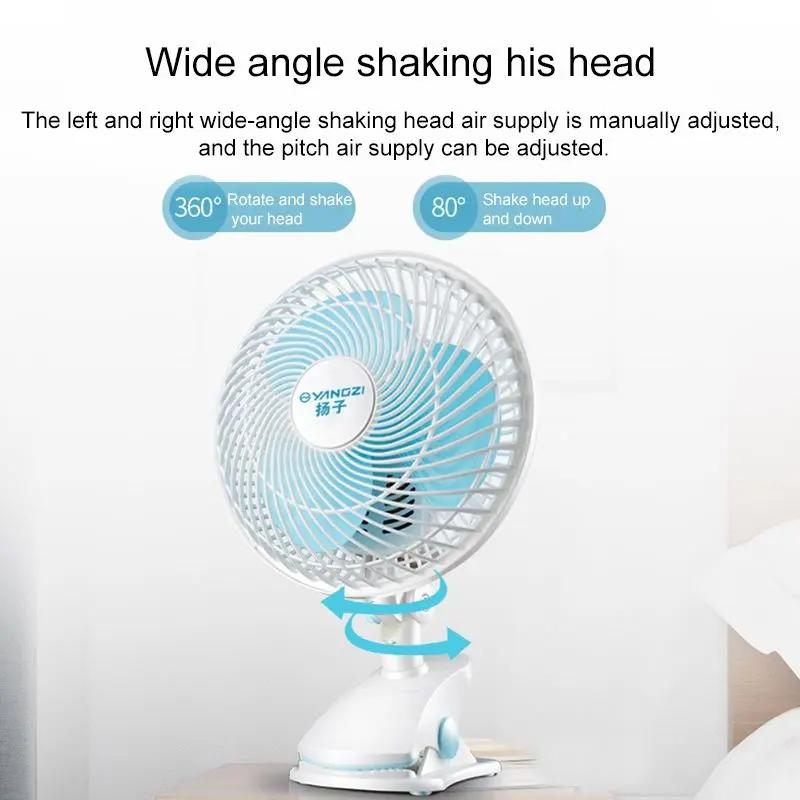 T-Wolf F180 Portable Shaking Head Three Blade Folding Grow Tent Mini Table Clip Fan With Oscillating Clip Table Clip Fan