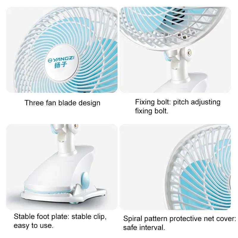 T-Wolf F180 Portable Shaking Head Three Blade Folding Grow Tent Mini Table Clip Fan With Oscillating Clip Table Clip Fan