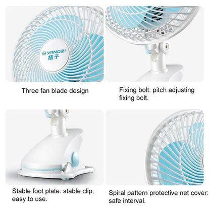 T-Wolf F180 Portable Shaking Head Three Blade Folding Grow Tent Mini Table Clip Fan With Oscillating Clip Table Clip Fan