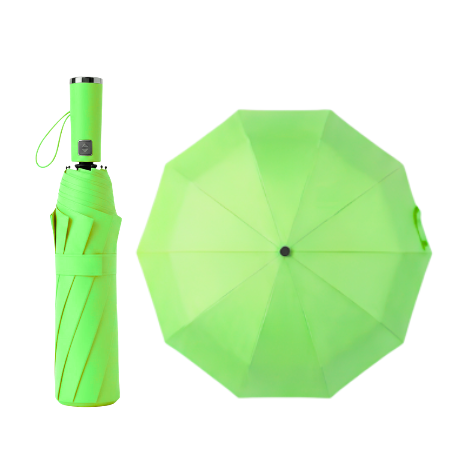 Premium 10-Rib Black Backing Automatic UV & Rain Compact Umbrella