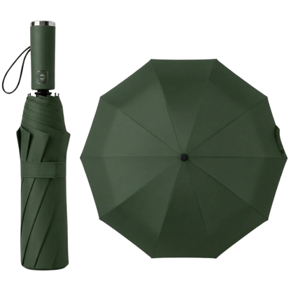 Premium 10-Rib Black Backing Automatic UV & Rain Compact Umbrella