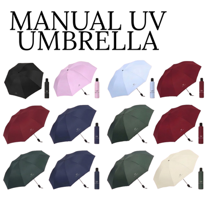 UV Shield Manual Compact Umbrella | Dual-Purpose Sun & Rain Protection
