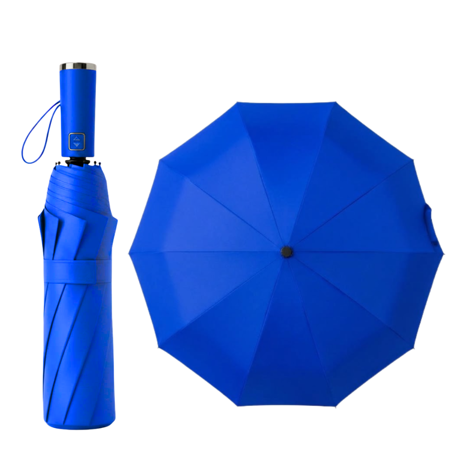 Premium 10-Rib Black Backing Automatic UV & Rain Compact Umbrella