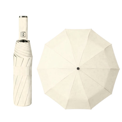 Premium 10-Rib Black Backing Automatic UV & Rain Compact Umbrella
