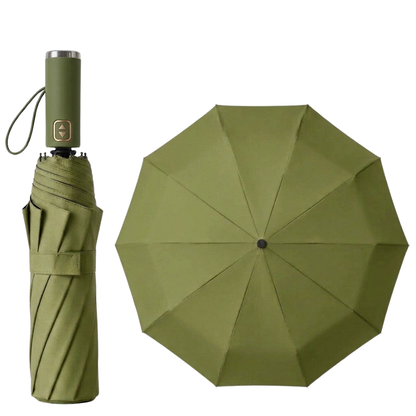 Premium 10-Rib Black Backing Automatic UV & Rain Compact Umbrella