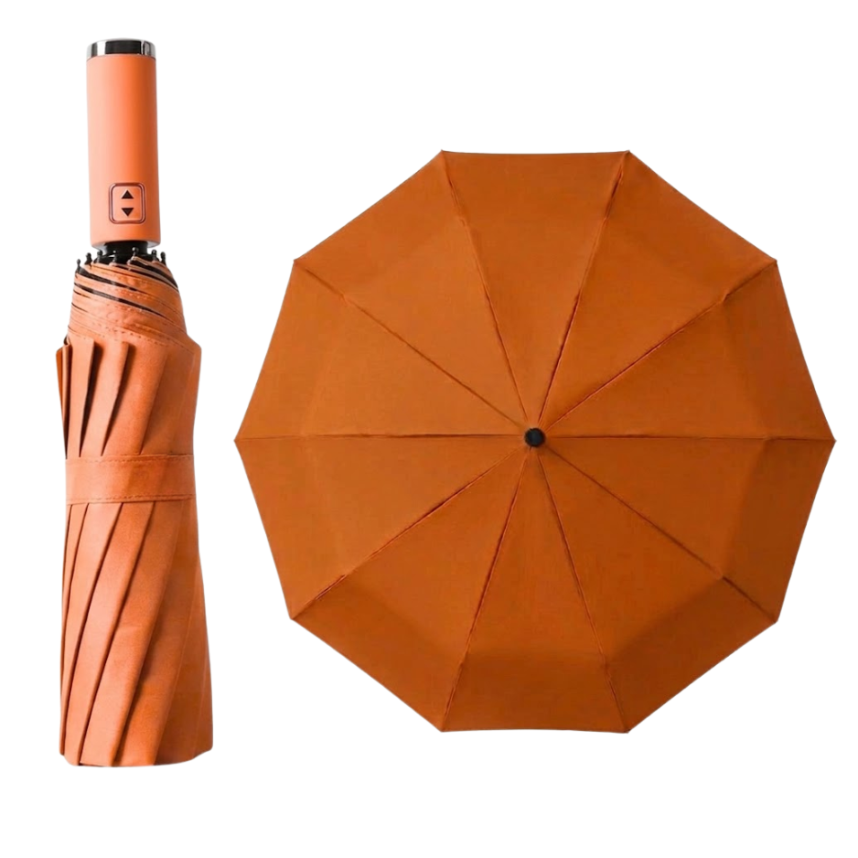 Premium 10-Rib Black Backing Automatic UV & Rain Compact Umbrella