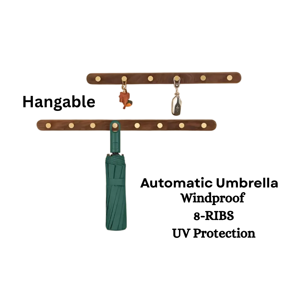 Hangable Automatic Windproof Umbrella with UV Protection
