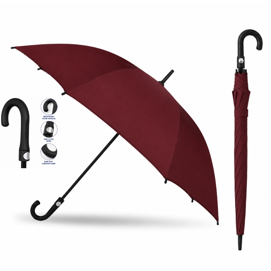 27-Inch 8-Rib J-Hook Umbrella