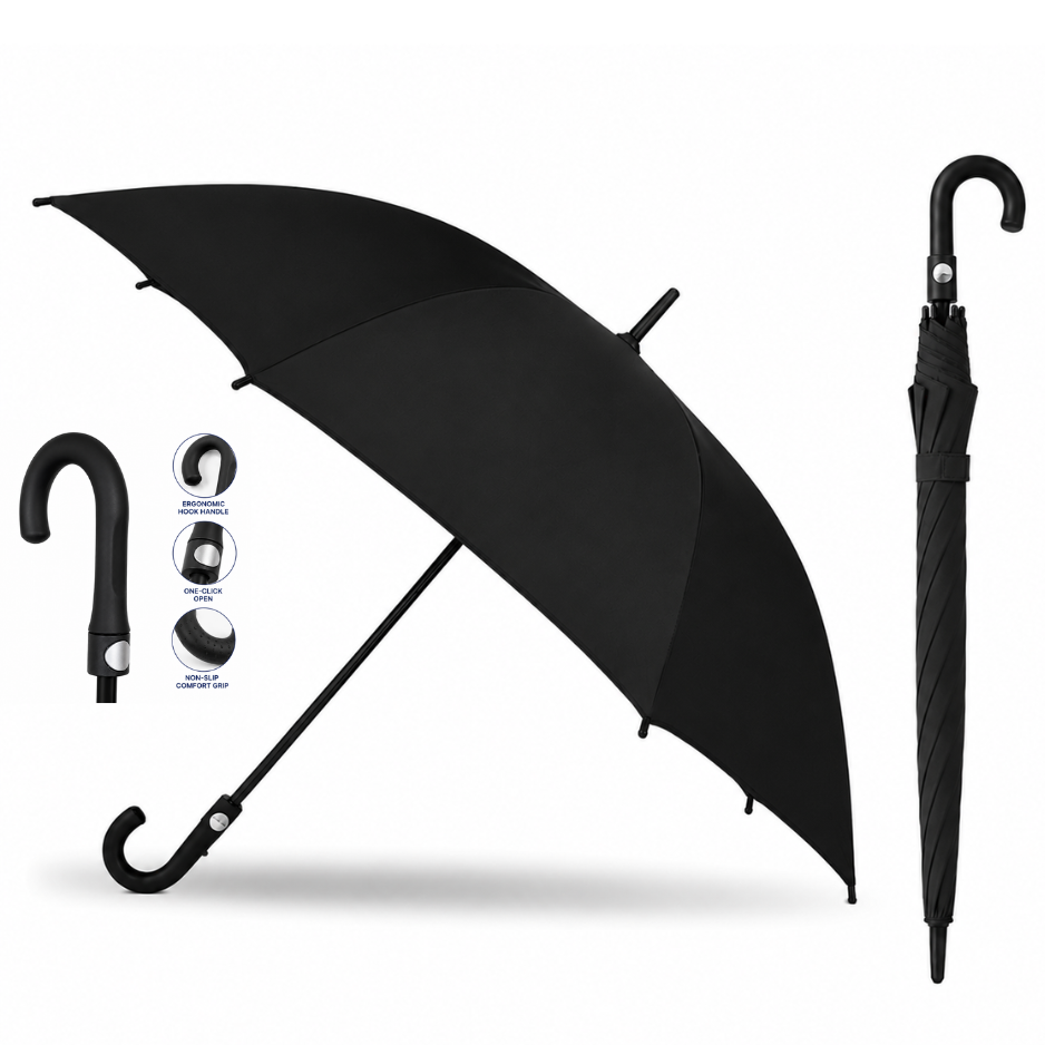 27-Inch 8-Rib J-Hook Umbrella