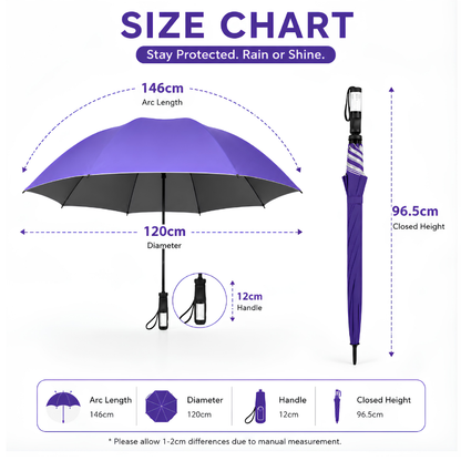 Premium Ergonomic Large Coverage Umbrella – Windproof, Heavy-Duty, and Built to Last-golf umbrella with label