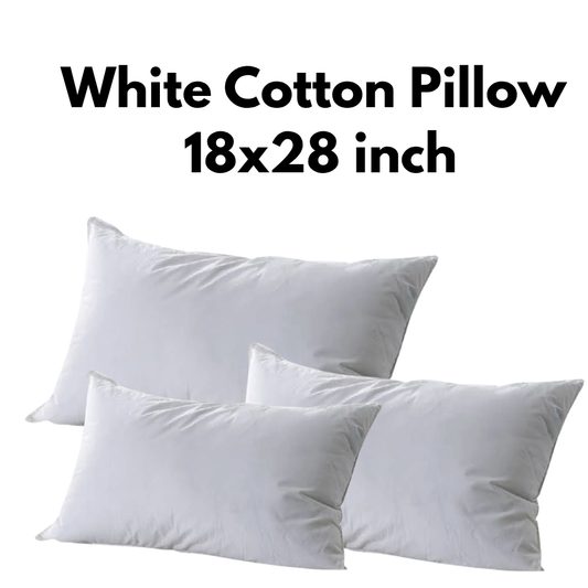 Premium White Cotton Sleeping Pillow – 18x28 Inch Soft Bed Pillow for Comfortable Rest