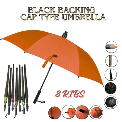 Upgraded Telescopic Cap-Type Umbrella – 8-Rib Windproof Design with Waterproof Storage Cover