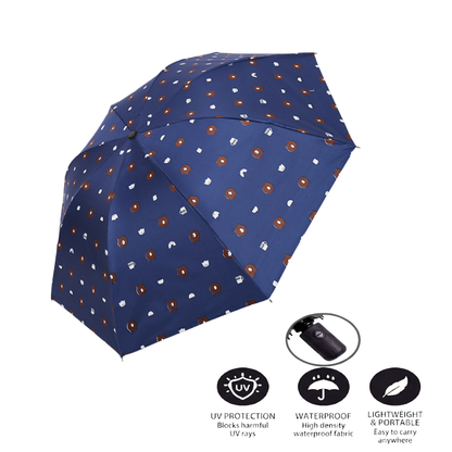 Automatic Bear-Print Foldable Umbrella – UV & Windproof