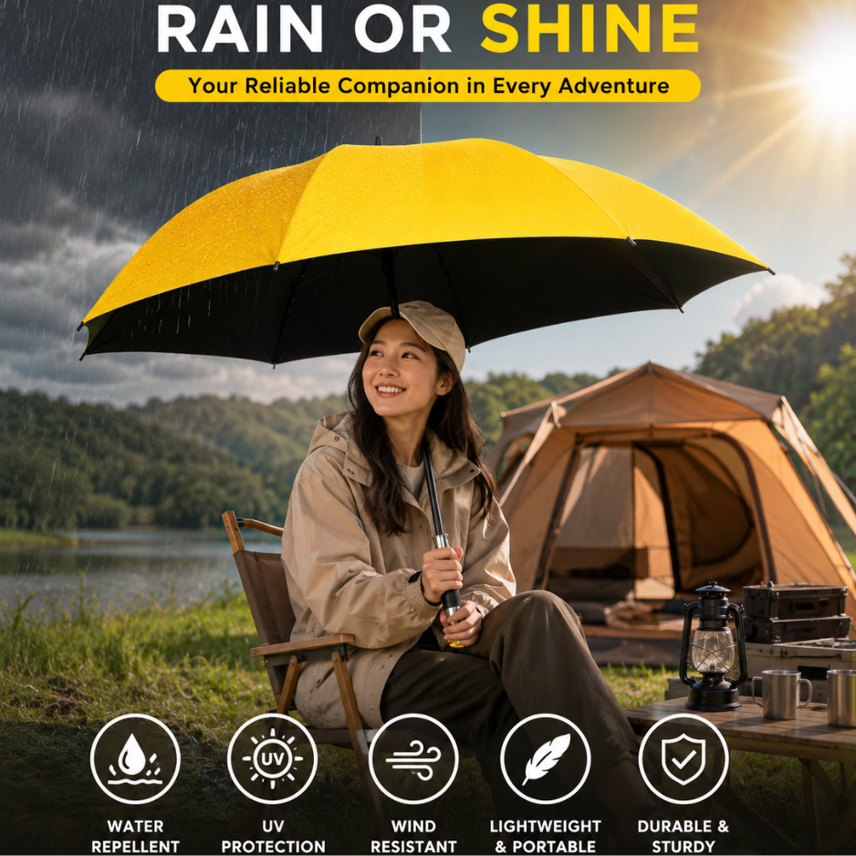 Extra-Large Adventure Golf Umbrella – 130cm Canopy, Wind-Resistant, UV Protection & Easy-Carry Strap