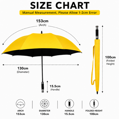Extra-Large Adventure Golf Umbrella – 130cm Canopy, Wind-Resistant, UV Protection & Easy-Carry Strap