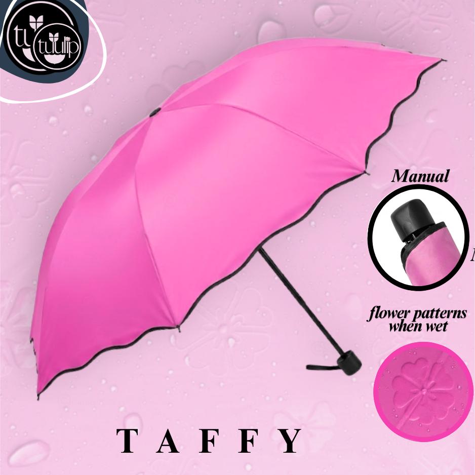 Magic Flower Manual Folding Umbrella 8 Ribs | UV Protection Sun & Rain Umbrella | Cute Pastel Color Compact Travel Umbrella