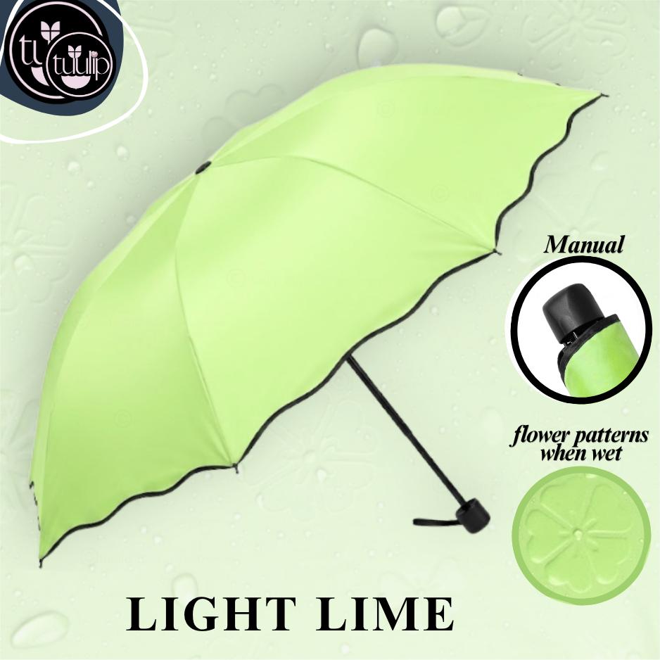 Magic Flower Manual Folding Umbrella 8 Ribs | UV Protection Sun & Rain Umbrella | Cute Pastel Color Compact Travel Umbrella